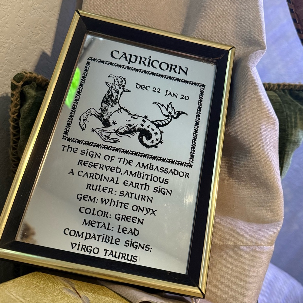 Vintage Capricorn framed Mirror